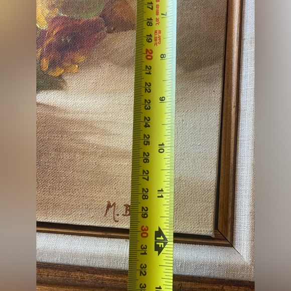 Original Handmade Vintage Oil Painting Fall floral Theme Artist original tag - Picture 9 of 11